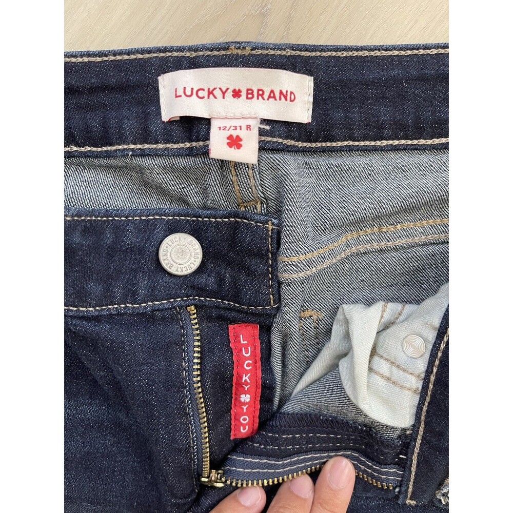 Lucky Brand Skinny Lucky You Dark Wash Blue Denim Jeans Women’s Size 12 Stretch